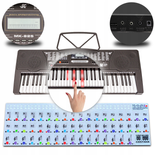 Meike MK-825 Stojan na organ pre klávesnicu NÁLEPKY Učebné hry OSVETLENIE KLÁVESNICE